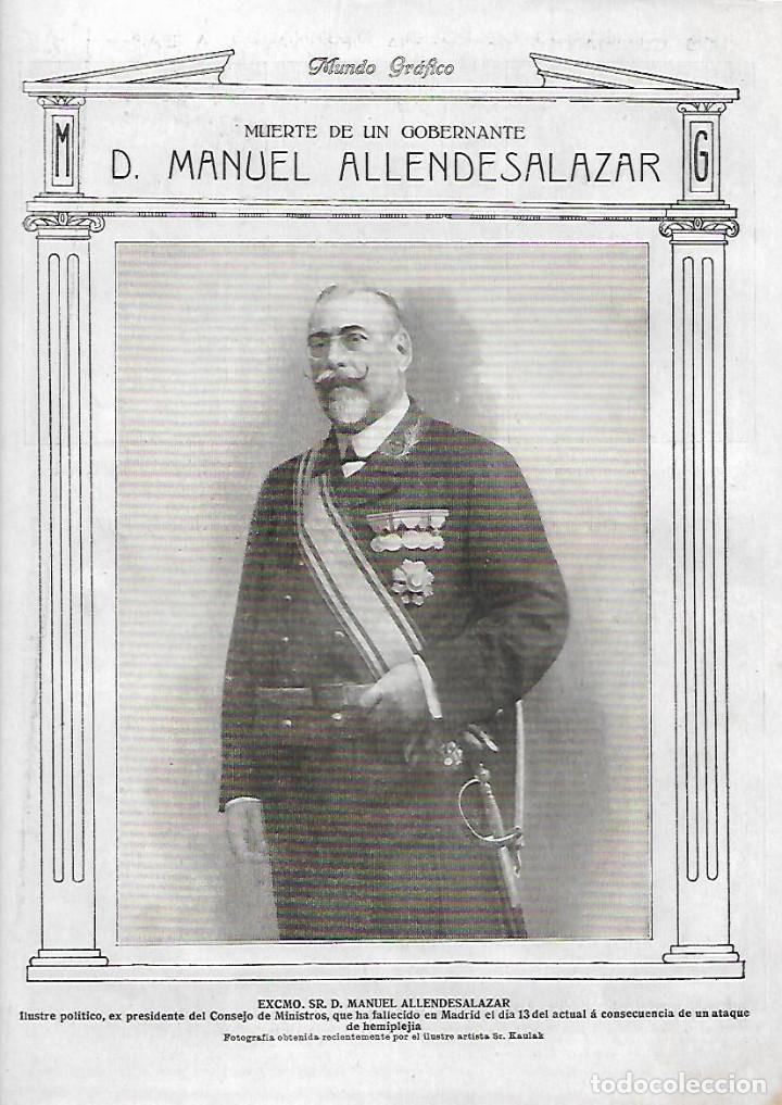 Collectionnisme: A&Ntilde;O 1923 RECORTE PRENSA FOTOGRAFIA MANUEL ALLENDESALAZAR POLITICO PRESIDENTE CONSEJO DE MINISTROS