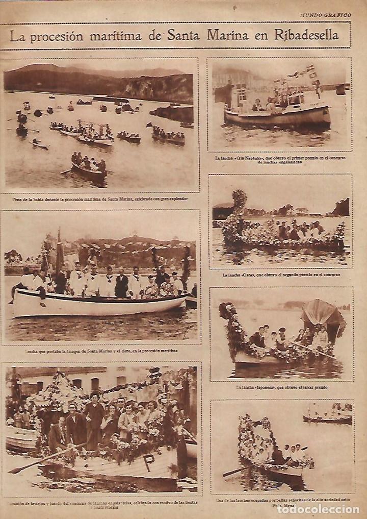 Collectionnisme: A&Ntilde;O 1929 RECORTE PRENSA PROCESION MARITIMA DE SANTA MARINA EN RIBADESELLA