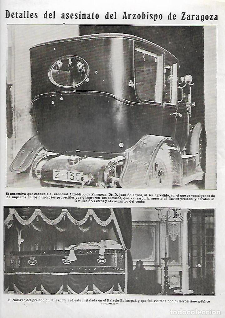 Colecionismo: A&Ntilde;O 1923 RECORTE PRENSA ASESINATO DEL ARZOBISPO DE ZARAGOZA JUAN SOLDEVILA ROMERO