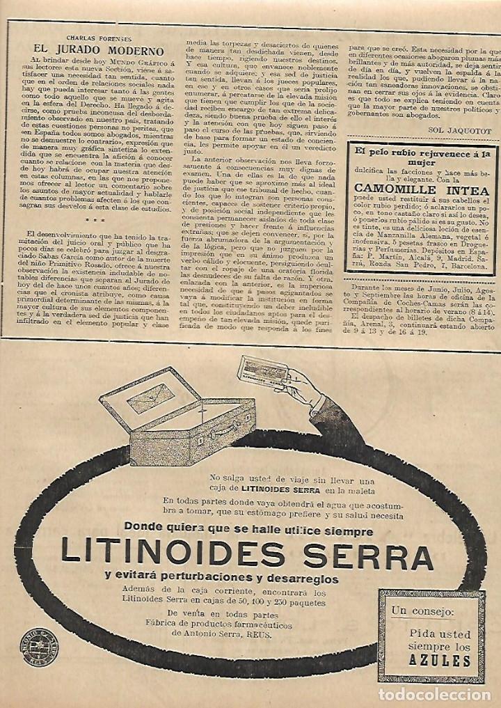 Collectionnisme: A&Ntilde;O 1923 RECORTE PRENSA PUBLICIDAD LITINOIDES SERRA ANTONIO SERRA REUS