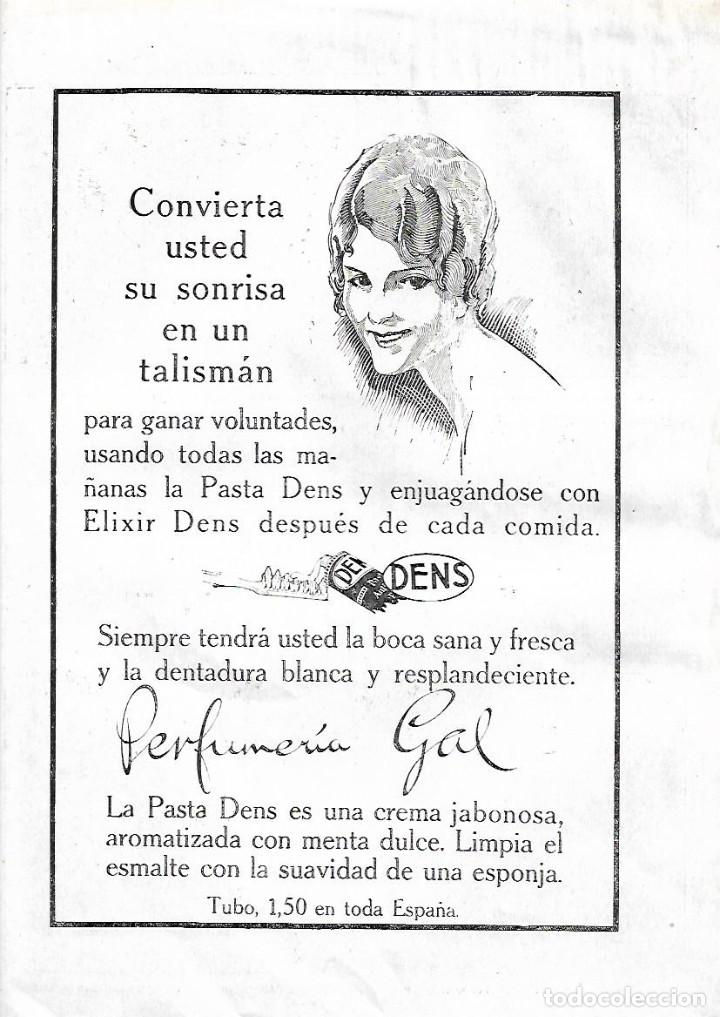 Collecting paper: A&Ntilde;O 1923 RECORTE PRENSA PUBLICIDAD DENTIFRICO PASTA DENS PERFUMERIA GAL