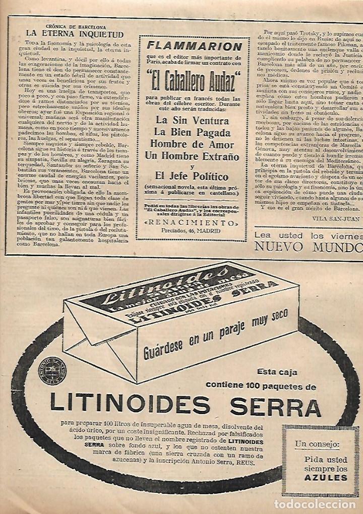 Sammelleidenschaft Papier: A&Ntilde;O 1923 RECORTE PRENSA PUBLICIDAD LITINOIDES SERRA ANTONIO SERRA REUS