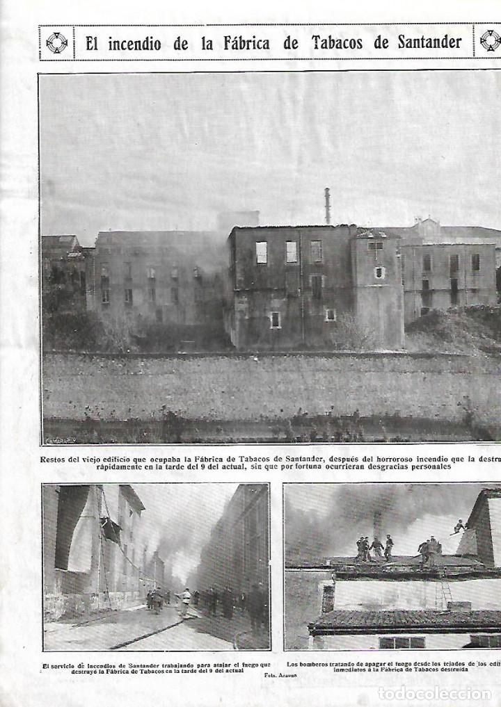 Collezionismo: A&Ntilde;O 1925 RECORTE PRENSA SANTANDER INCENDIO DE LA FABRICA DE TABACOS