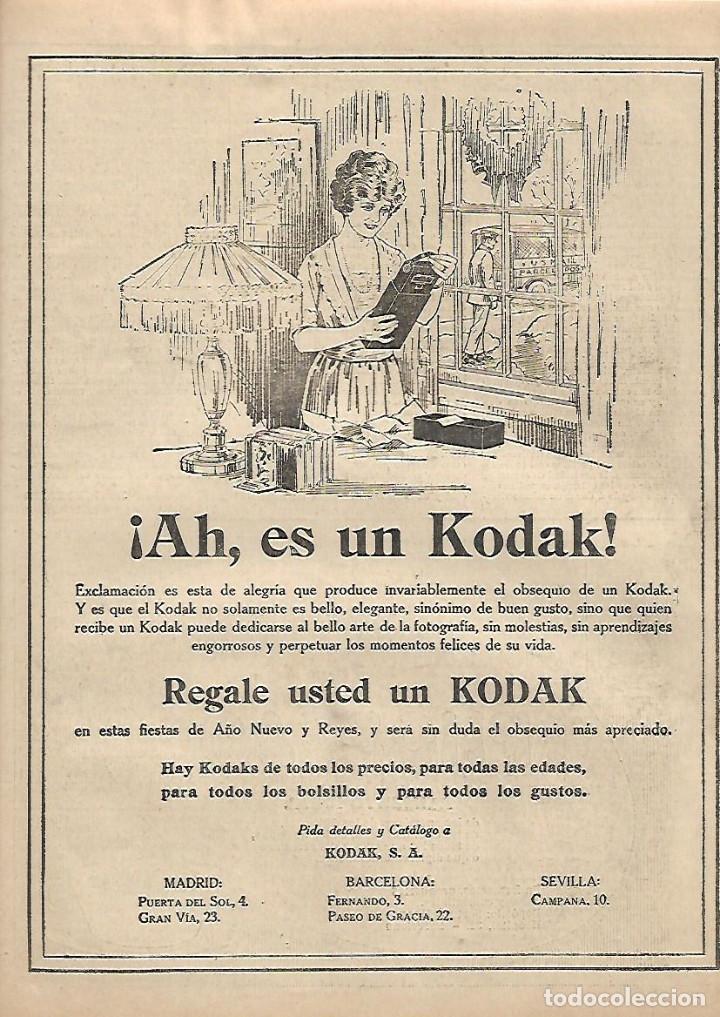 Collezionismo: A&Ntilde;O 1923 RECORTE PRENSA PUBLICIDAD CAMARA FOTOGRAFIA KODAK