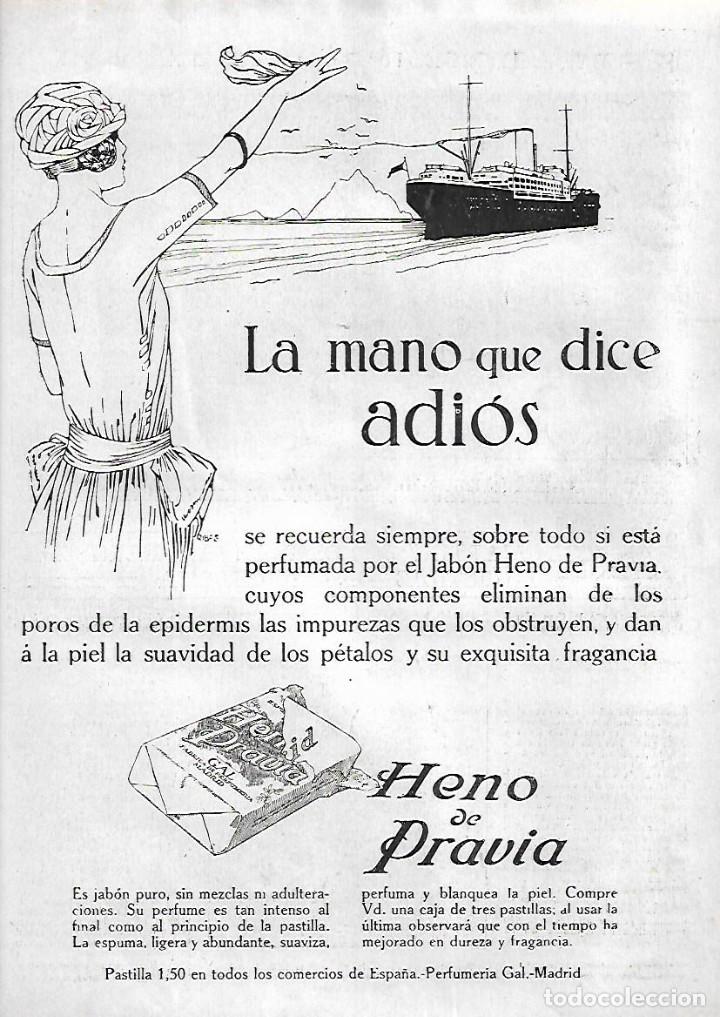 Sammelleidenschaft Papier: A&Ntilde;O 1923 RECORTE PRENSA PUBLICIDAD PASTILLA DE JABON HENO DE PRAVIA PERFUMERIA GAL