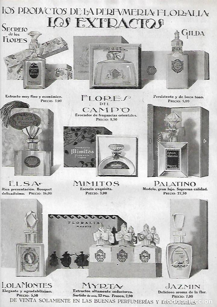Collectionnisme: A&Ntilde;O 1923 RECORTE PRENSA PUBLICIDAD PRODUCTOS FLORALIA EXTRACTOS COLONIA SECRETO GILDA MIMITOS