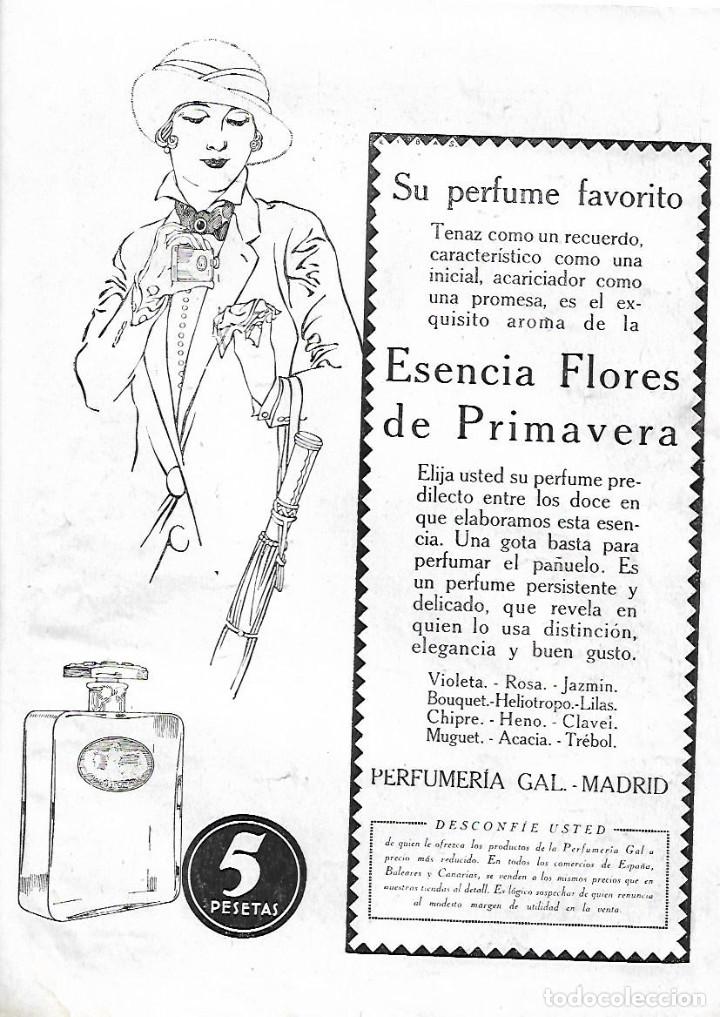 Collectionnisme: A&Ntilde;O 1924 RECORTE PRENSA PUBLICIDAD PERFUME ESENCIA FLORES DE PRIMAVERA PERFUMERIA GAL