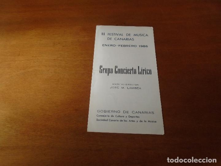 Coleccionismo: PROGRAMA 2&ordm; FESTIVAL DE M&Uacute;SICA DE CANARIAS 1986 - PUBLICIDAD YAMAHA MUSICANARIAS