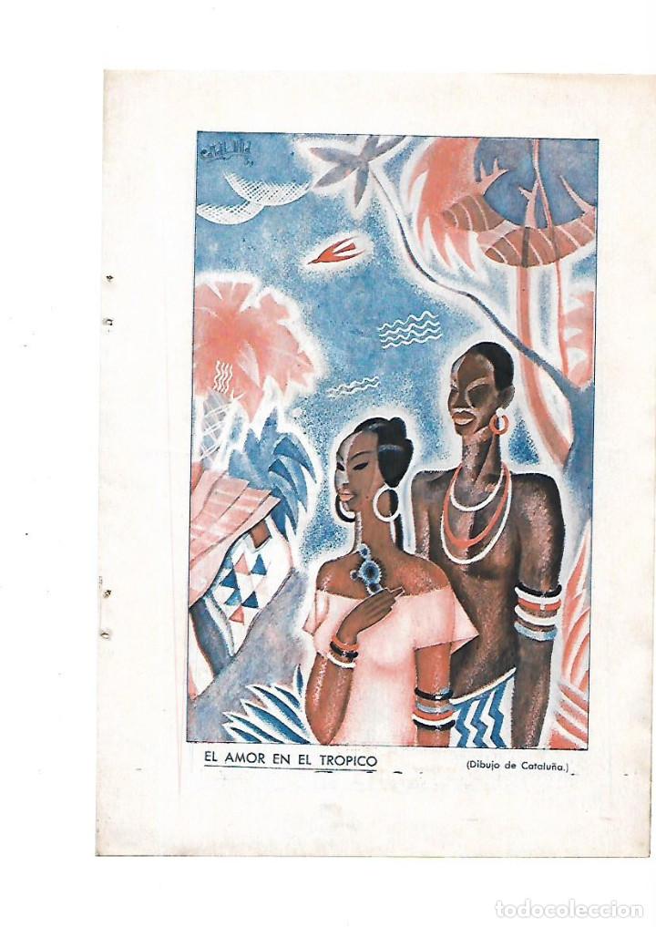 Sammelleidenschaft Papier: A&Ntilde;O 1932 RECORTE PRENSA LAMINA REPRODUCCION DIBUJO EL AMOR EN EL TROPICO DIBUJO DE CATALU&Ntilde;A