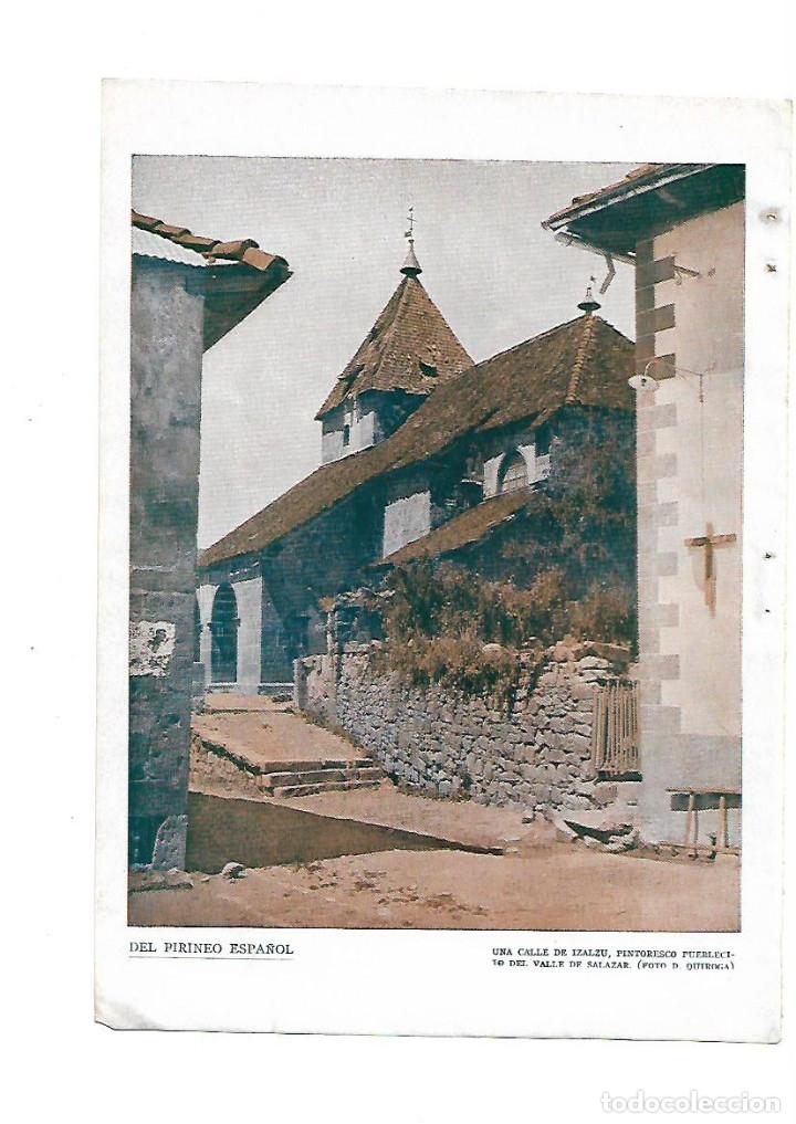 Collezionismo: A&Ntilde;O 1933 RECORTE PRENSA REPRODUCCION LAMINA PINTURA CALLE DE IZALZU VALLE DE SALAZAR PIRINEO