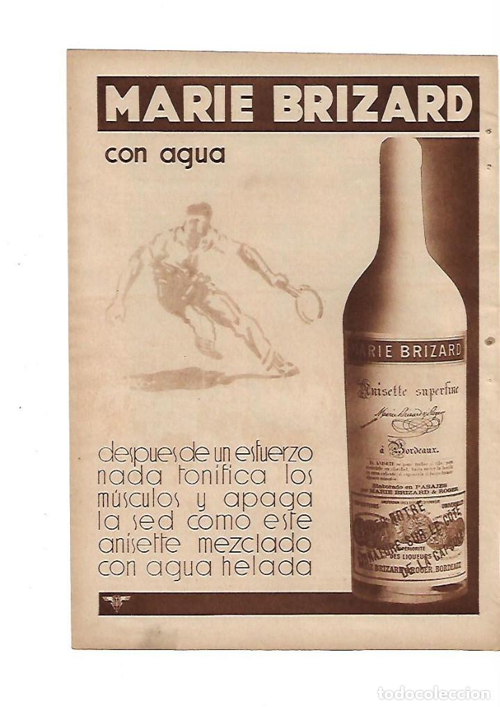 Collectionnisme: A&Ntilde;O 1933 RECORTE PRENSA PUBLICIDAD BEBIDAS MARIE BRIZARD ANIS ANISETTE