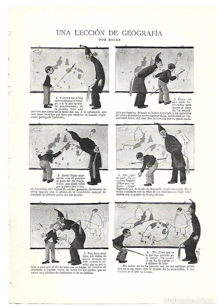 Collectionnisme: A&Ntilde;O 1900 HISTORIETA COMICA UNA LECCION DE GEOGRAFIA POR ROJAS DIBUJO VI&Ntilde;ETAS
