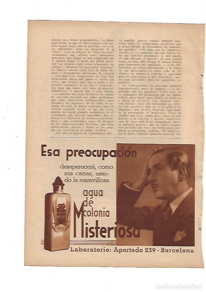 Sammelleidenschaft Papier: A&Ntilde;O 1936 RECORTE PRENSA PUBLICIDAD AGUA DE COLONIA MISTERIOSA