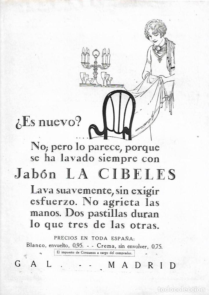 Collecting paper: A&Ntilde;O 1927 RECORTE PRENSA PUBLICIDAD PASTILLA DE JABON LA CIBELES PERFUMERIA GAL
