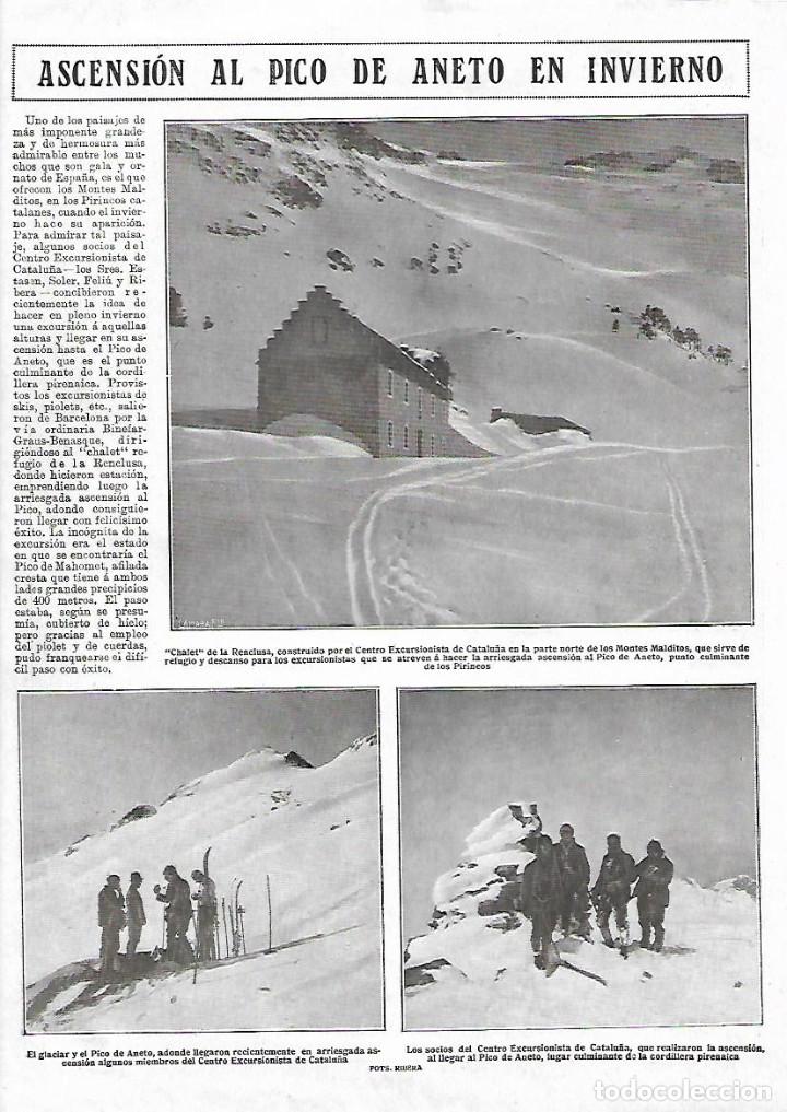 Collecting paper: A&Ntilde;O 1922 MONTA&Ntilde;ISMO ASCENSION ANETO EN INVIERNO LA RENCLUSA CENTRO EXCURSIONISTA DE CATALU&Ntilde;A