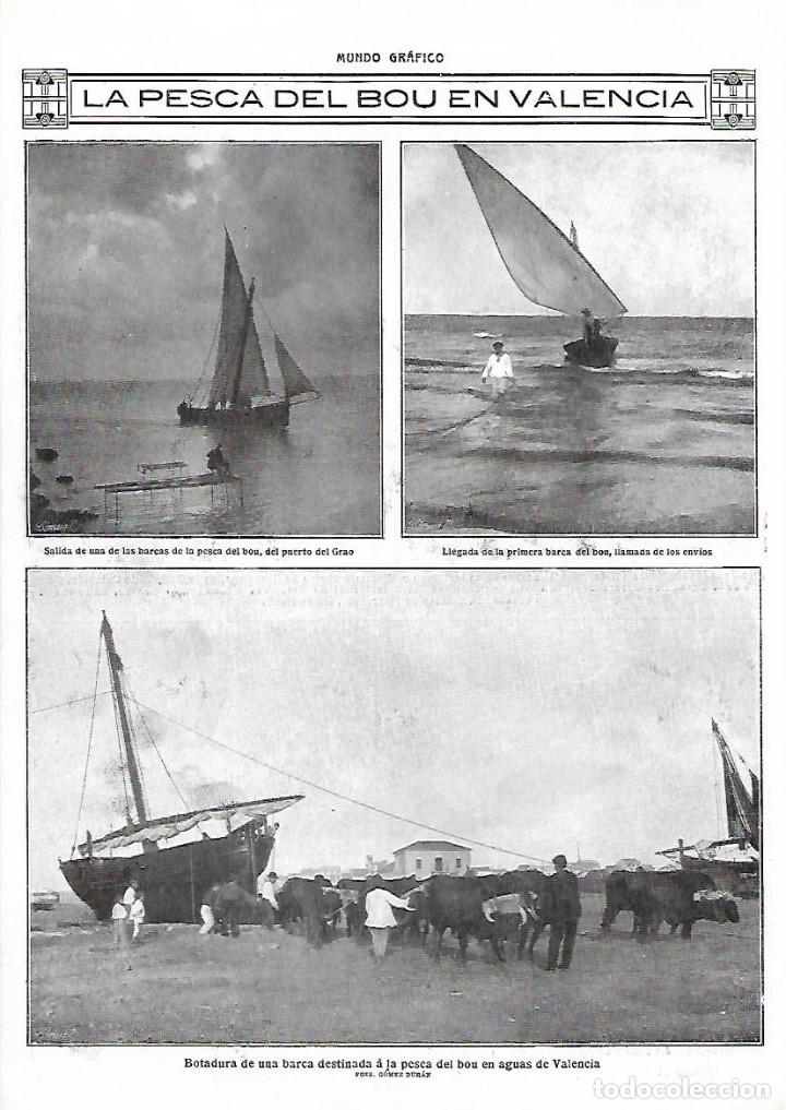 Collezionismo: A&Ntilde;O 1915 RECORTE PRENSA LA PESCA DEL BOU EN EL GRAO VALENCIA BARCA MUJERES REMENDADO LAS VELAS