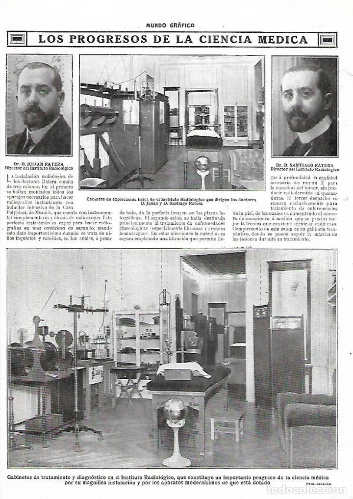 Sammelleidenschaft Papier: A&Ntilde;O 1915 RECORTE PRENSA MEDICINA PROGRESOS JULIAN  Y SANTIAGO RATERA INSITUTO RADIOLOGICO