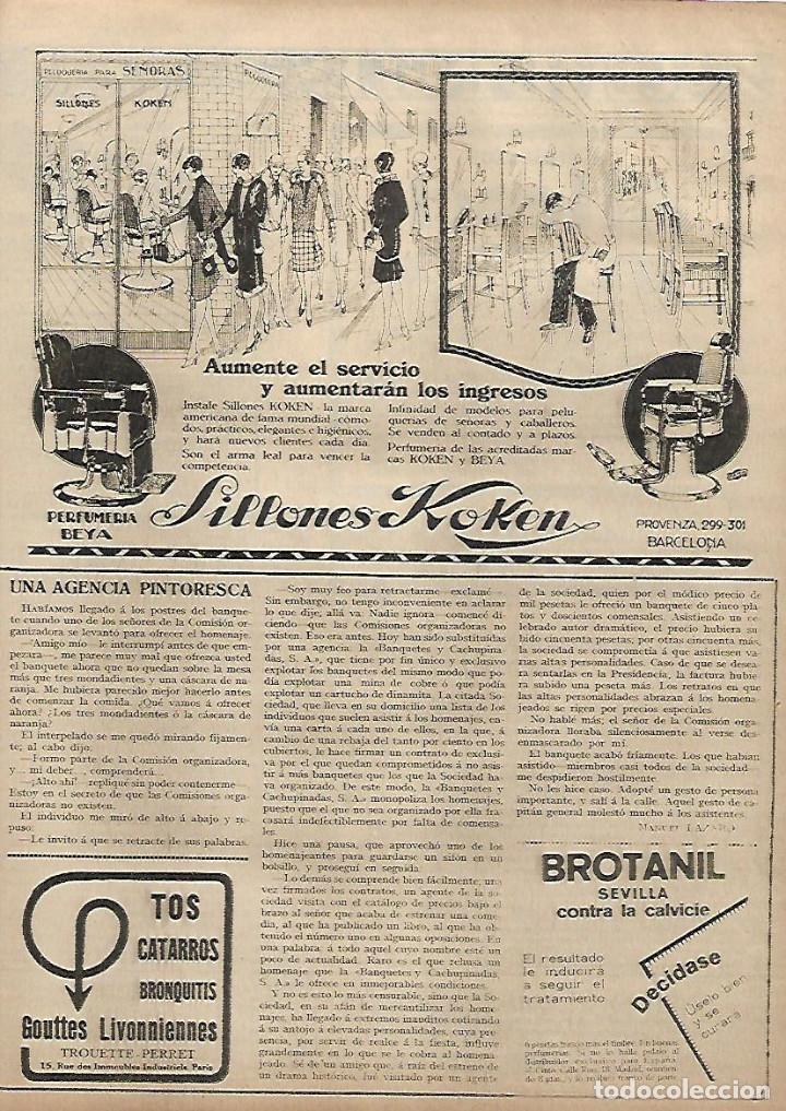 Sammelleidenschaft Papier: A&Ntilde;O 1927 RECORTE PRENSA PUBLICIDAD SILLON SILLONES KOKEN PELUQUERIA PERFUMERIA BEYA