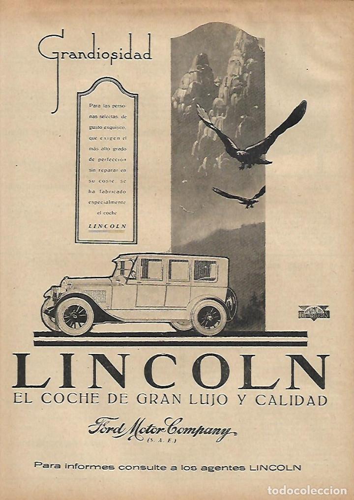 Collezionismo: A&Ntilde;O 1924 RECORTE PRENSA PUBLICIDAD LINCOLN FORD MOTOR COMPANY AUTOMOVIL COCHE GRAN LUJO