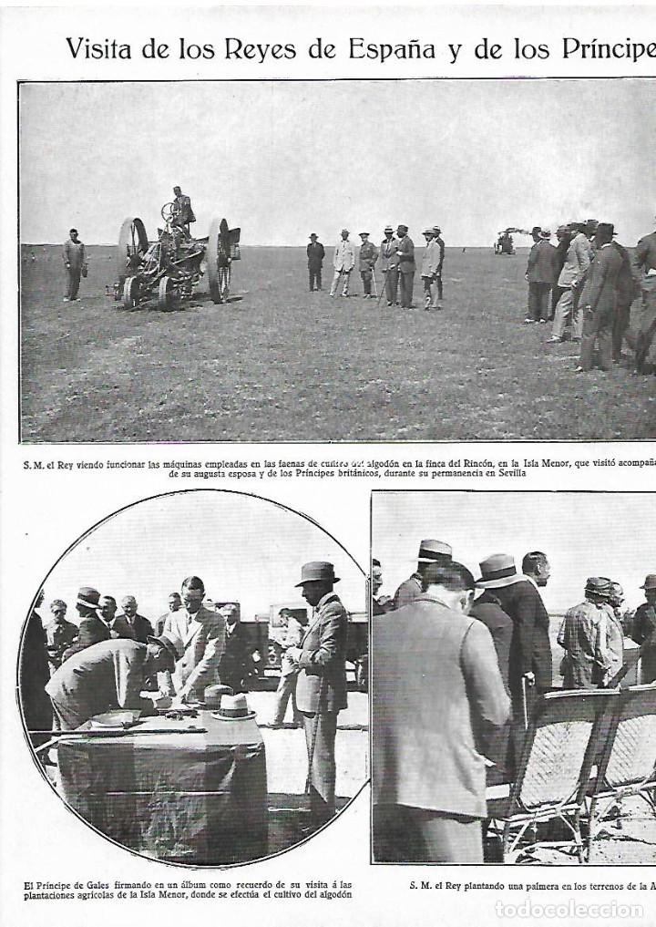 Collecting paper: A&Ntilde;O 1927 RECORTE PRENSA VISITA REYES DE ESPA&Ntilde;A A LA ALGODONERA DE LA ISLA MENOR SEVILLA