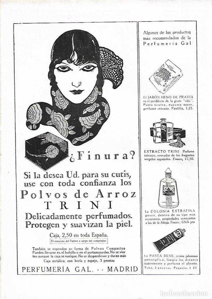 Collezionismo: A&Ntilde;O 1927 RECORTE PRENSA PUBLICIDAD POLVOS DE ARROZ TRINI PERFUMERIA GAL COSMETICA