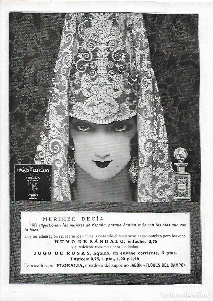 Collectionnisme: A&Ntilde;O 1927 RECORTE PRENSA PUBLICIDAD COSMETICA SOMBRA OJOS HUMO DE SANDALO PERFUMERIA FLORALIA