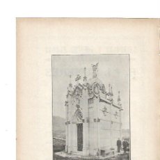 Coleccionismo: AÑO 1919 PUBLICIDAD PANTEON PIEDRA ARTIFICIAL CEMENTERIO LA GARRIGA POR TALLERES FEDERICO GARCIA