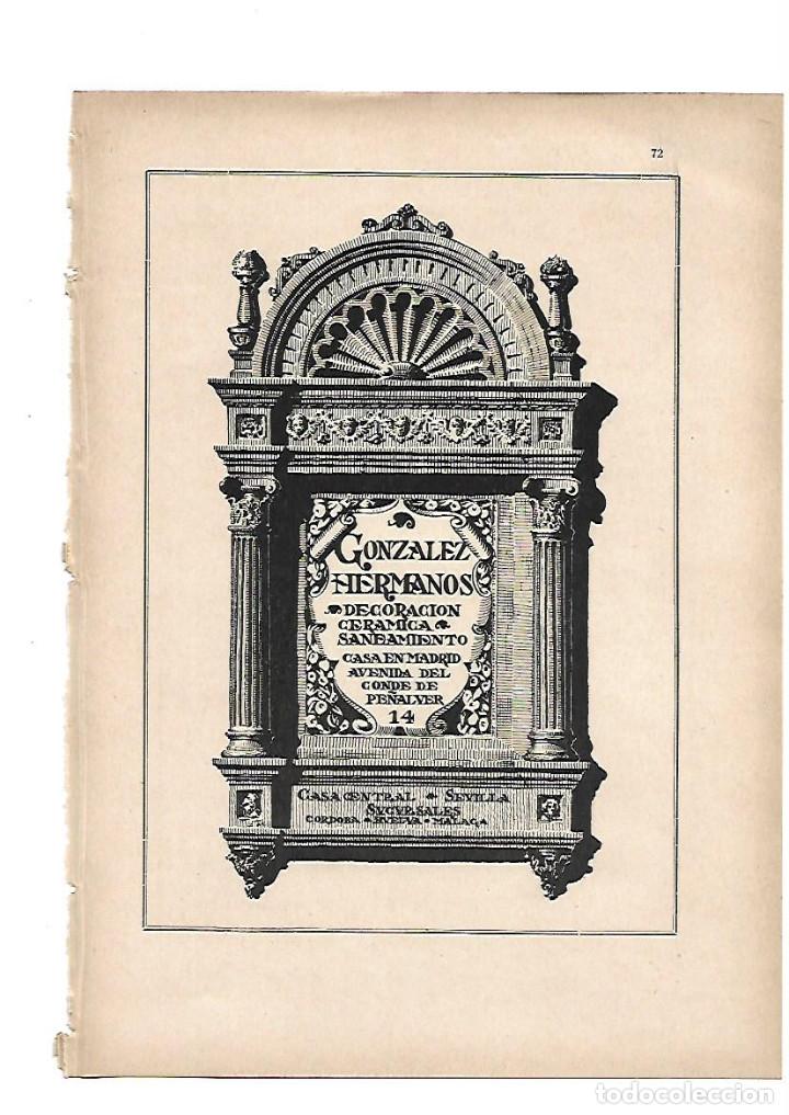Collectionnisme: A&Ntilde;O 1919 PUBLICIDAD MADRID SEVILLA GONZALEZ HERMANOS DECORACION CERAMICA SANEAMIENTO