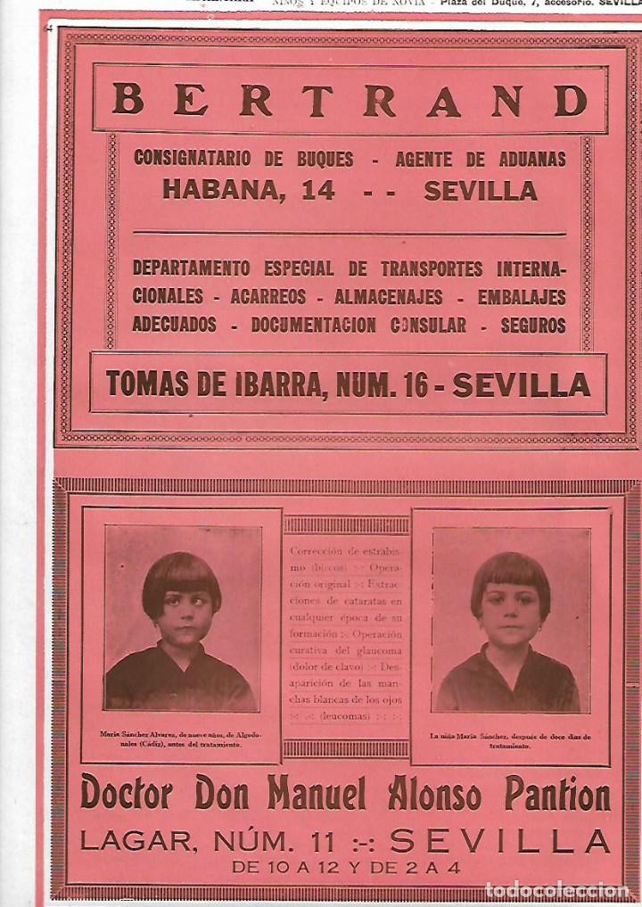 Collectionnisme: A&Ntilde;O 1927 PUBLICIDAD BERTRAND CONSIGNATARIO BUQUES ADUANAS SEVILLA DOCTOR MANUEL ALONSO PANTION