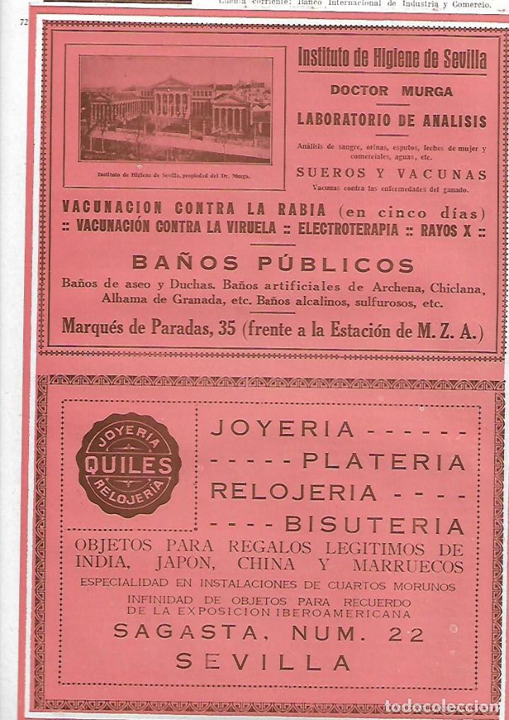 Collectionnisme: A&Ntilde;O 1927 PUBLICIDAD INSTITUTO DE HIGIENE DE SEVILLA DOCTOR MURGA ANALISIS VACUNA RABIA VIRUELA RAYOS