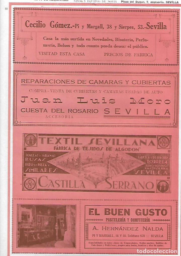 Collectionnisme: A&Ntilde;O 1927 PUBLICIDAD SEVILLA CECILIO GOMEZ TEXTIL SEVILLANA CASTILLA SERRANO EL BUEN GUSTO PASTELERIA
