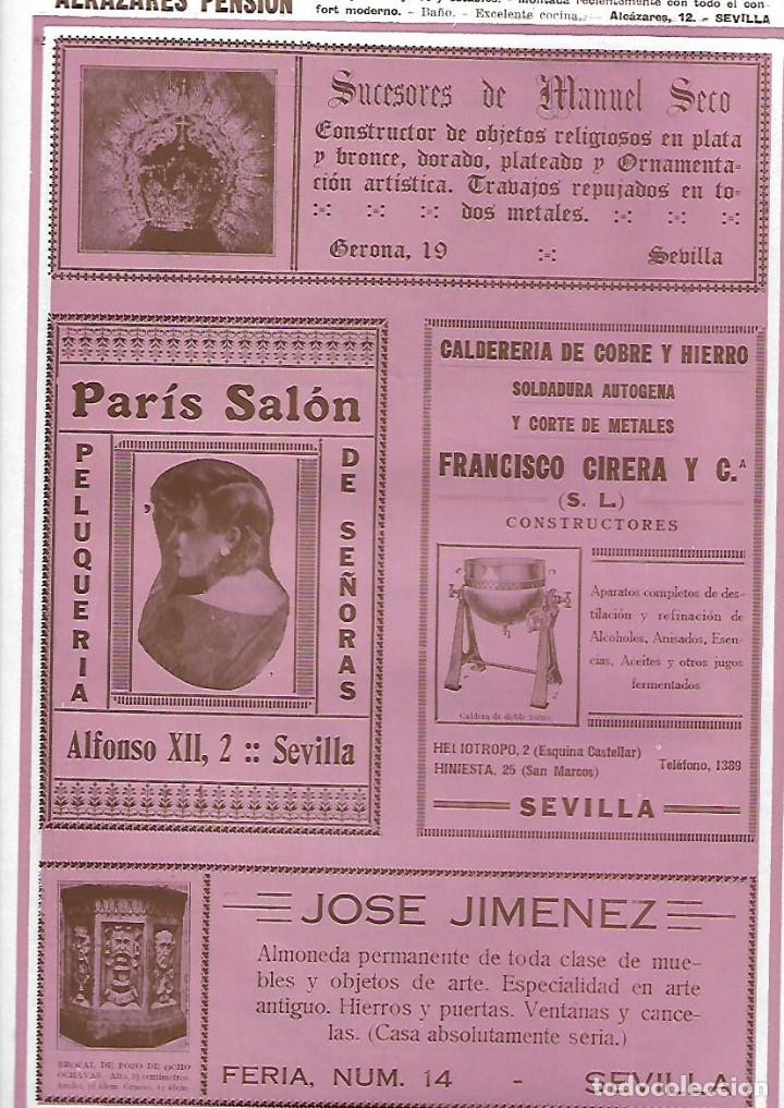 Collectionnisme: A&Ntilde;O 1927 PUBLICIDAD SEVILLA CALDERERIA FRANCISCO CIRERA MUEBLES ARTE JOSE JIMENEZ HIERROS ANTIGUOS