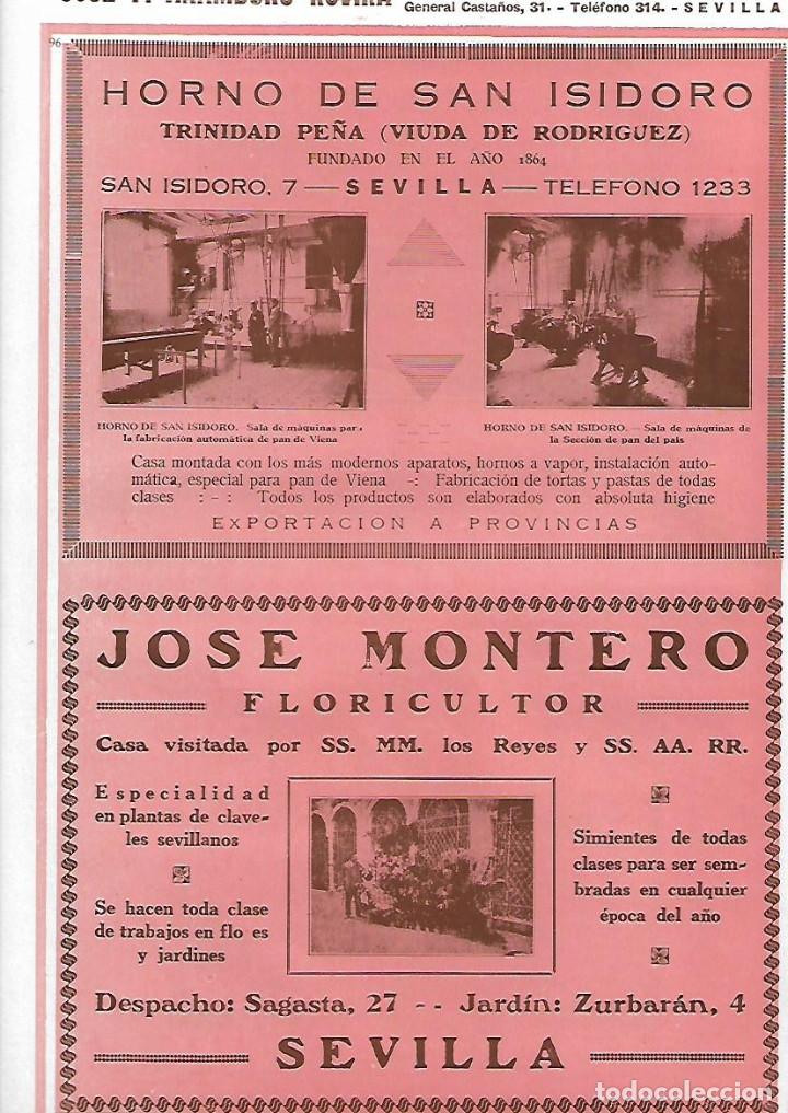 Coleccionismo: A&Ntilde;O 1927 PUBLICIDAD HORNO DE SAN ISIDORO TRINIDAD PE&Ntilde;A VIUDA DE RODRIGUEZ SEVILLA