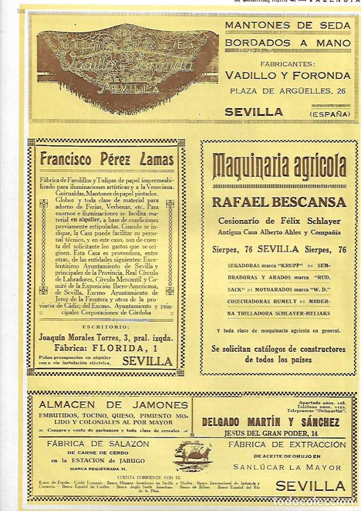 Collectionnisme: A&Ntilde;O 1927 PUBLICIDAD MANTON SEDA VADILLO FORONDA SEVILLA FRANCISCO PEREZ LAMAS FAROLILLOS