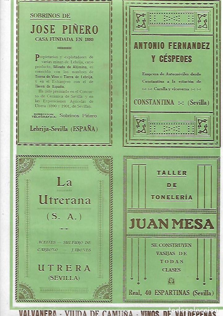 Collectionnisme: A&Ntilde;O 1927 PUBLICIDAD SOBRINOS JOSE PI&Ntilde;ERO LEBRIJA SEVILLA ANTONIO FERNANDEZ CESPEDES CONSTANTINA