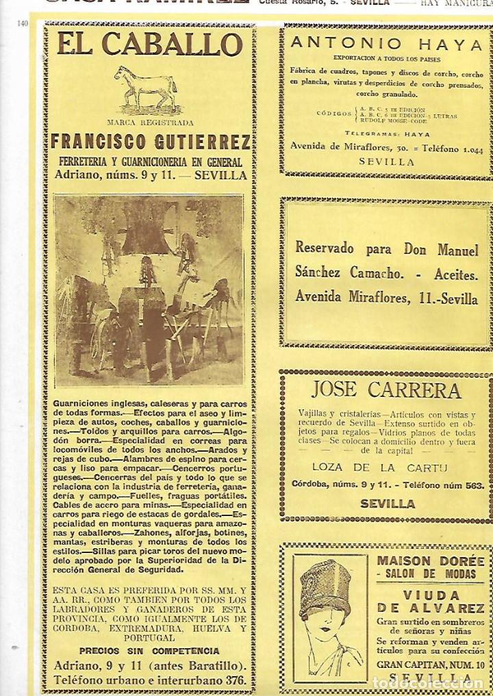 Collectionnisme: A&Ntilde;O 1927 PUBLICIDAD EL CABALLO FRANCISCO GUTIERREZ SEVILLA FERRETERIA GUARNICIONERIA