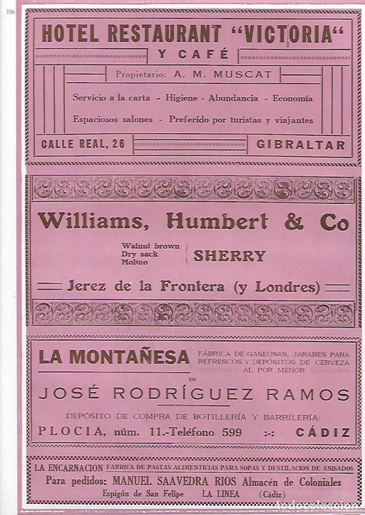 Collectionnisme: A&Ntilde;O 1927 PUBLICIDAD CAFE HOTEL RESTAURANT VICTORIA MSUCAT GRIBALTAR LA MONTA&Ntilde;ESA GASEOSA CADIZ