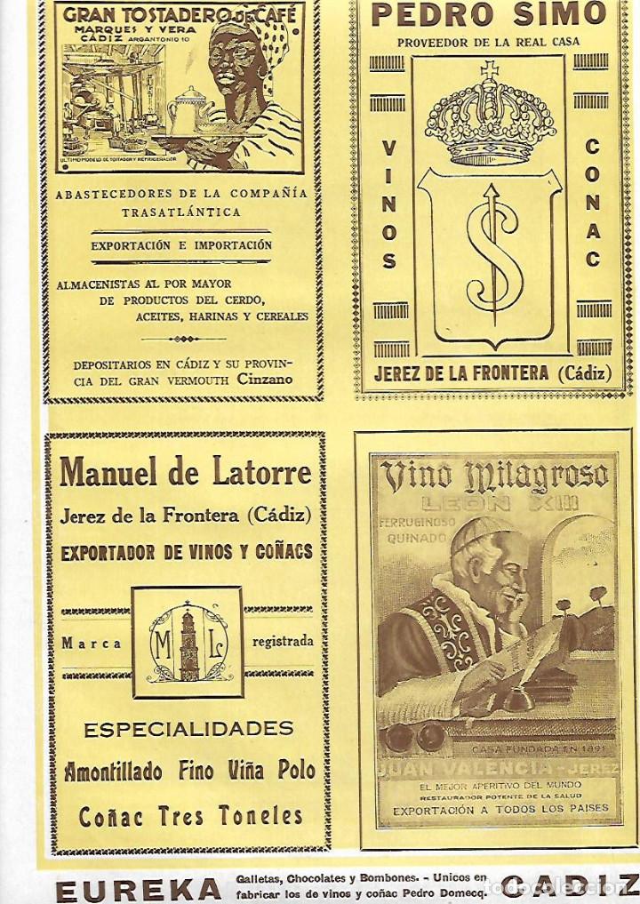 Coleccionismo: A&Ntilde;O 1927 PUBLICIDAD VINO MILAGROSO JUAN VALENCIA JEREZ CADIZ MANUEL DE LATORRE CO&Ntilde;AC TRES TONELES