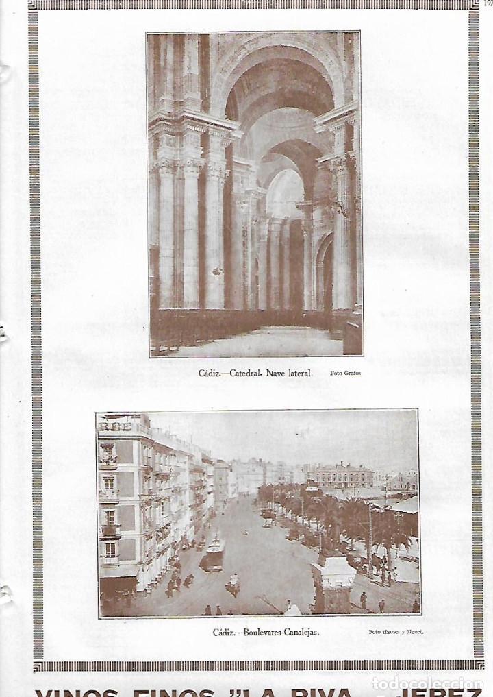 Coleccionismo: A&Ntilde;O 1927 CADIZ FOTOGRAFIA NAVE LATERAL DE LA CATEDRAL CALLE BOULEVAR CANALEJAS GRAFOS HAUSER MENET
