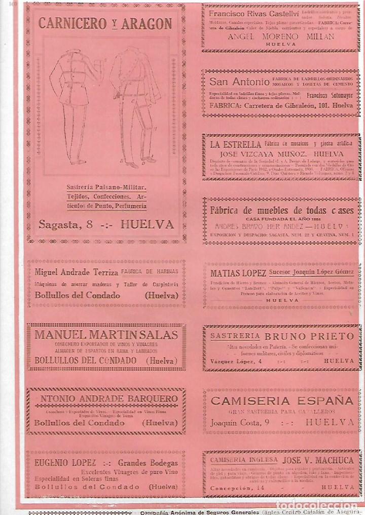 Collecting paper: A&Ntilde;O 1927 PUBLICIDAD CARNICERO Y ARAGON SASTRERIA PAISANO MILITAR CONFECCIONES HUELVA