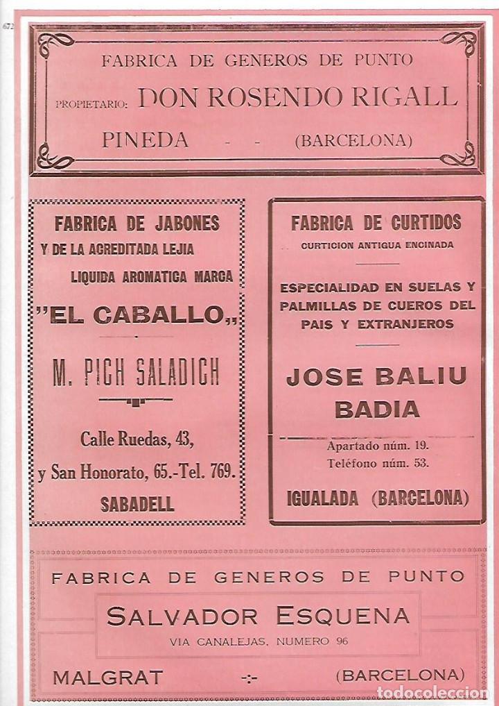Collezionismo: A&Ntilde;O 1927 PUBLICIDAD JABON LEJIA EL CABALLO PICH SALADICH SABADELL JOSE BALIU BADIA IGUALADA CURTIDOS