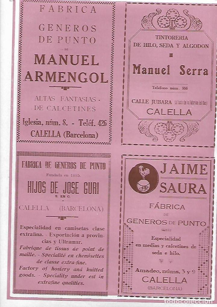 Coleccionismo: A&Ntilde;O 1927 PUBLICIDAD MANUEL ARMENGOL FABRICA PUNTO CALELLA TINTORERIA MANUEL SERRA HILO SEDA BCNA