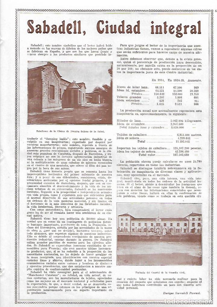 Coleccionismo: A&Ntilde;O 1927 RECORTE PRENSA SABADELL CIUDAD INTEGRAL CUARTEL GUARDIA CIVIL CLINICA DE LA SALUD