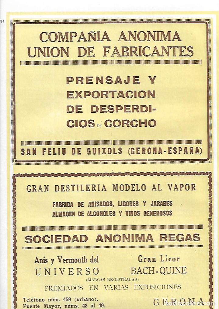 Collecting paper: A&Ntilde;O 1927 PUBLICIDAD COMPA&Ntilde;IA ANONIMA UNION DE FABRICANTES CORCHO SANT FELIU DE GUIXOLS GIRONA