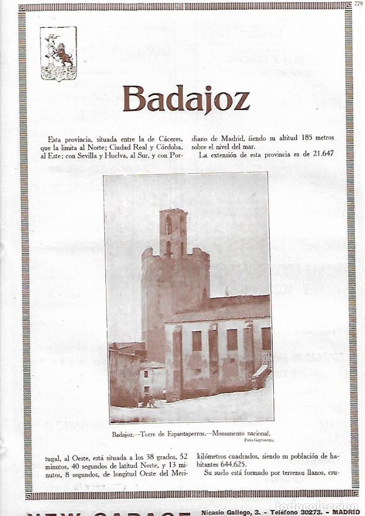 Collecting paper: A&Ntilde;O 1927 RECORTE PRENSA FOTOGRAFIA BADAJOZ TORRE DE ESPANTAPERROS MONUMENTO NACIONAL