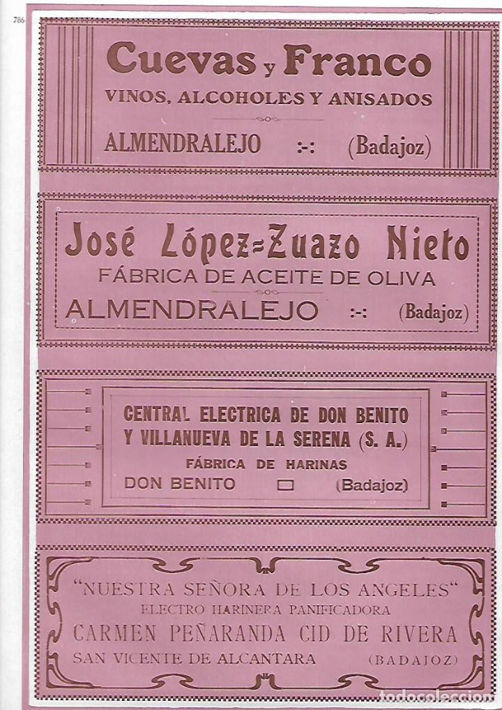 Collecting paper: A&Ntilde;O 1927 PUBLICIDAD CUEVAS Y FRANCO VINOS ALMENDRALEJO JOSE LOPEZ ZUAZO NIETO ACEITE OLIVA BADAJOZ