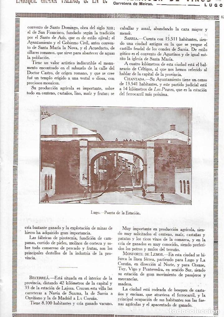 Collezionismo: A&Ntilde;O 1927 FOTOGRAFIA LUGO PUERTA DE LA ESTACION PUBLICIDAD CONSERVAS LA CAEYRA MARIN PONTEVEDRA