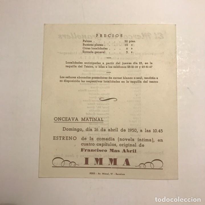 Teatro Romea. Programa de mano. El mercat de Granollers. 1950
