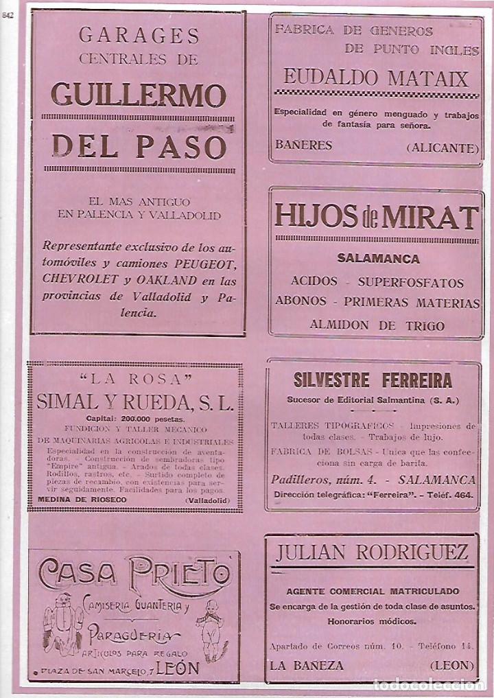 Collecting paper: A&Ntilde;O 1927 PUBLICIDAD CAMISERIA PARAGUERIA CASA PRIETO LEON JULIAN RODRIGUEZ  LA BA&Ntilde;EZA