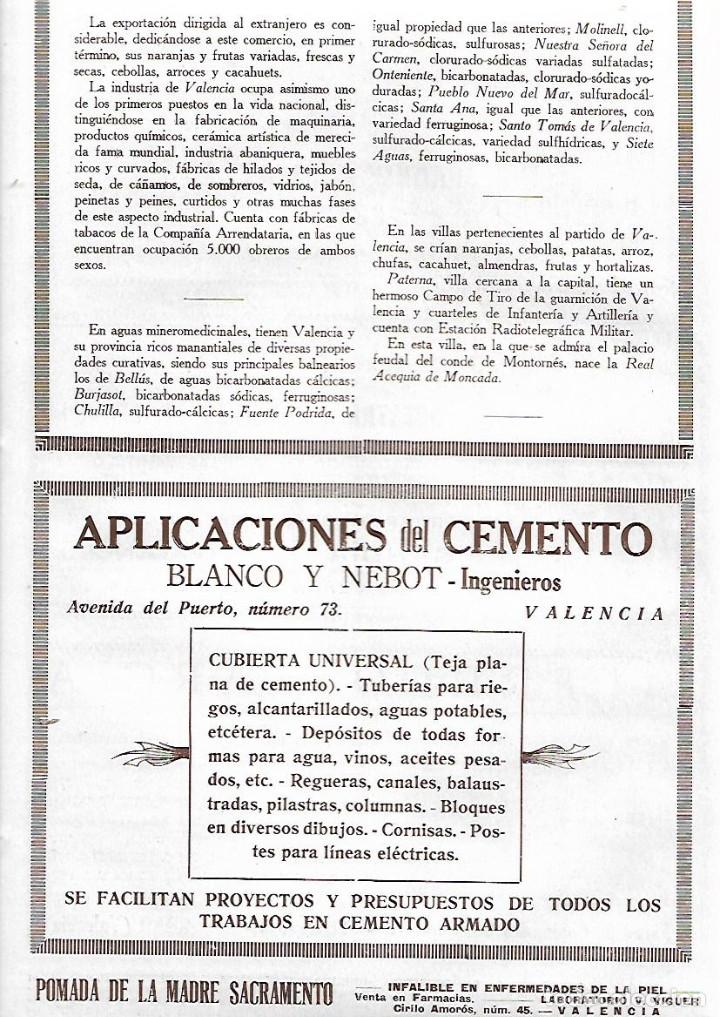 Collectionnisme: A&Ntilde;O 1927 PUBLICIDAD APLICACIONES DEL CEMENTO BLANCO Y NEBOT INGENIEROS VALENCIA